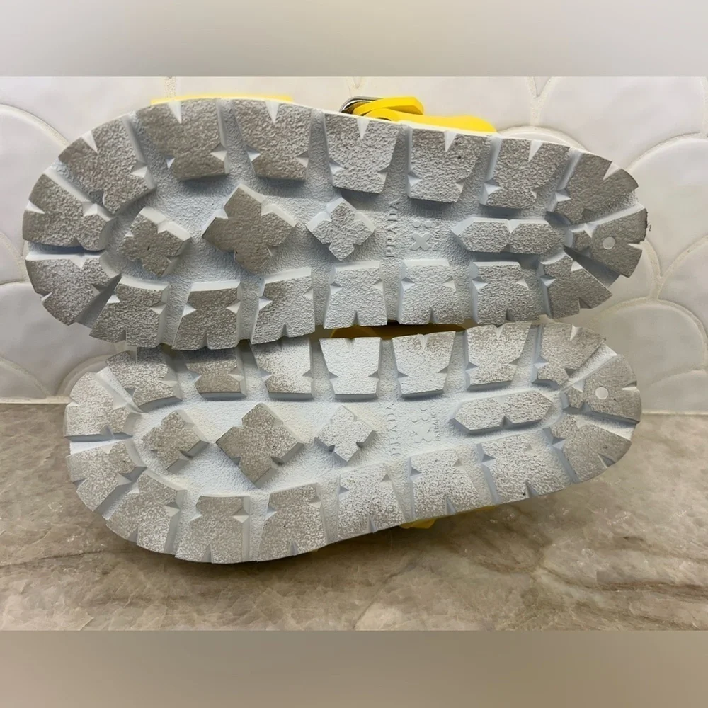 Prada Eva yellow sandals size 9